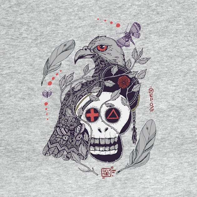 (Im)mortality Bird Scull Grey by pingdf